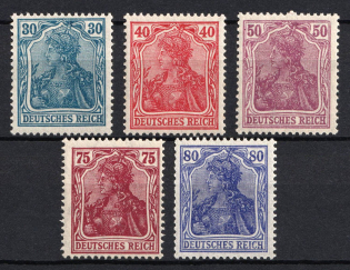 1920-21 German Empire, Germany (Mi. 144 I - 146 I, 148 I - 149 I, CV $60)