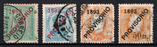 1893 Portugal (Scott 89, 93 - 94, 96, Used, CV $325)