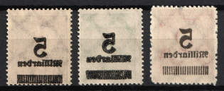 1923 Weimar Republic, Germany (Mi. 332 A, 333 A, 334 B var, OFFSET of Overprints, MNH)