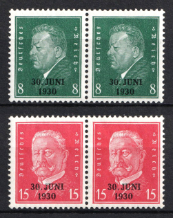 1930 Weimar Republic, Germany, Pairs (Mi. 444 - 445, Full Set, CV $70, MNH)