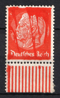 1933 8pf Third Reich, Germany (Mi. 485 var, 'Bloody' Hindenburg Rare Print Error, Margin)