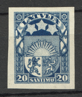 1923-25 Latvia 20 S (Probe, Proof, MNH)