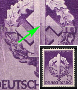 1942 6pf Third Reich, Germany (Mi. 818 III, 'S' in the Middle of the Sword, Full Set, CV $40)