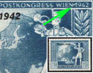 1942 3pf Third Reich, Germany (Mi. 823 I, 'WIEM' Instead of 'WIEN', CV $60, MNH)