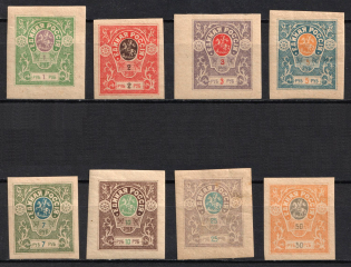 1920 Denikin Army, Unofficial Issue, Russia, Civil War (Russika I - VIII, Rosettes, Signed, Full Set, CV $100)