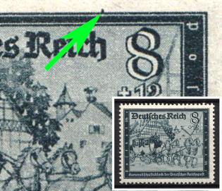 1944 8pf Third Reich, Germany (Mi. 889 IV, Short Vertical Line on Upper Frame above 'h' in 'Reich', CV $100, MNH)
