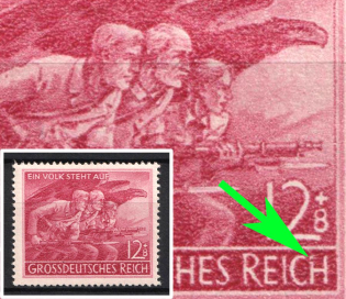 1945 12pf Third Reich, Germany (Mi. 908 IV, Left Bar of the 'H' in 'REICH' Broken, Full Set, CV $100, MNH)