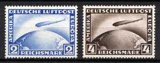 1928 Weimar Republic, Germany, Airmail (Mi. 423 - 424, Full Set, CV $110)
