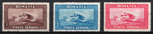1928 Romania, Airmail (Mi. 336X - 338X, Full Set, CV $35)