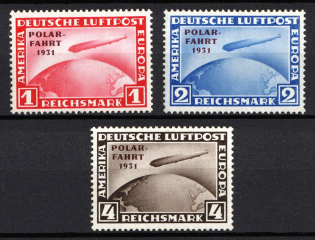 1931 Weimar Republic, Germany, Airmail (Mi. 456 - 458, Full Set, CV $1,080)