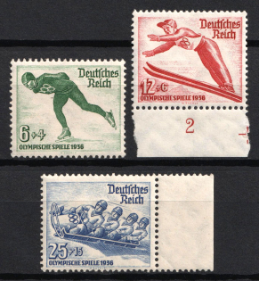 1935 Third Reich, Germany (Mi. 600 X - 602 X, Full Set, Margins, CV $80, MNH)