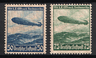 1936 Third Reich, Germany, Airmail (Mi. 606 X - 607 X, Full Set, CV $60, MNH)