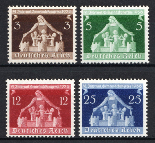 1936 Third Reich, Germany (Mi. 617 - 620, Full Set, CV $30, MNH)