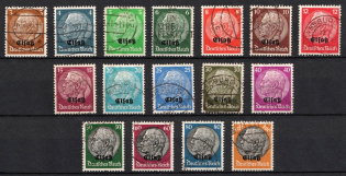 1940 Alsace, German Occupation, Germany (Mi. 1 - 16, Full Set, Used, CV $40)