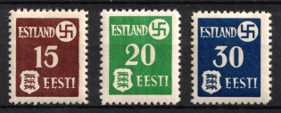 1941 Estonia, German Occupation, Germany (Mi. 1 x - 3 x, Full Set, CV $70, MNH)