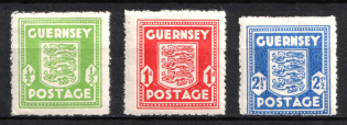 1941-44 Guernsey, German Occupation, Germany (Mi. 1 - 3, Full Set, CV $70, MNH)