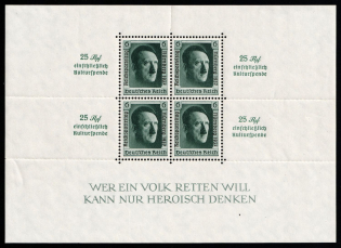 1937 Third Reich, Germany, Souvenir Sheet (Mi. Bl. 11, CV $410, MNH)