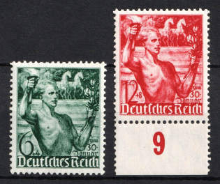 1938 Third Reich, Germany (Mi. 660 - 661, Full Set, CV $30, MNH)