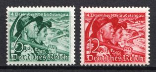 1938 Third Reich, Germany (Mi. 684 y - 685, Full Set, CV $50, MNH)