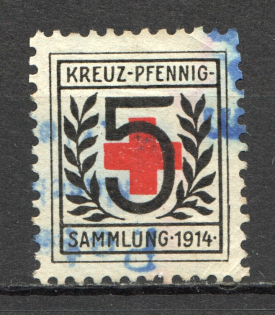 1914 Red Cross Society `5` (Cancelled)