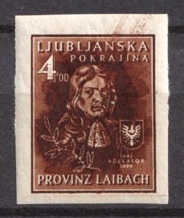 1944 4L Ljubljana, German Occupation, Germany (Mi. II B, Unissued Stamp, CV $70, MNH)