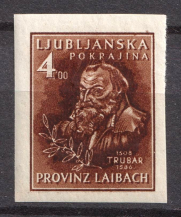 1944 4L Ljubljana, German Occupation, Germany (Mi. III B, Unissued Stamp, CV $70, MNH)