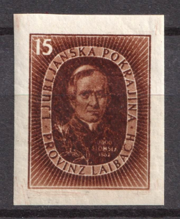 1944 15L Ljubljana, German Occupation, Germany (Mi. VI B, Unissued Stamp, CV $70, MNH)