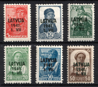 1941 Latvia, German Occupation, Germany (Mi. 1 - 6, Full Set, CV $50)