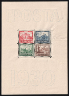 1930 Weimar Republic, Germany, Souvenir Sheet 'IPOSTA' (Mi. Bl. 1, Signed, CV $660)