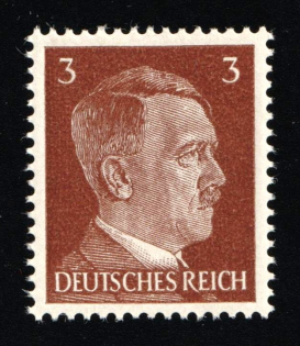 3pf British Anti-German Propaganda, British Propaganda Forgery of Hitler Issue (Mi. 23 A y, White Paper, CV $240, MNH)