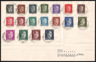 1942 (6 Jul) Ostland, German Occupation, Germany, Cover from Kauen (Kaunas) to Frankfurt franked with Mi. 1 - 18 (CV $160)