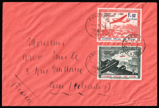 1943 (11 Feb) French Legion, Germany, Airmail, Field Post Local Cover Caen franked with full set of Mi. IV - V