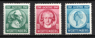 1949 Wurttemberg-Hohenzollen, French Zone of Occupation, Germany (Mi. 44 - 46, Full Set, CV $20)