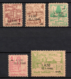 1946 Cottbus, Germany Local Post (Mi. 25 - 28, 30)