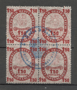 1955 Austria Car Tax 1.50 Sch (Part of Image Printing on Back Side, Cancelled)