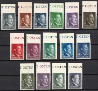1941 General Government, Germany (Mi. 71 U - 75 U, 77 U - 81 U, 86 U, 88 U, 110 U - 112 U, Imperforate, Margins, CV $60, MNN-MVLH)