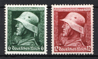 1935 Third Reich, Germany (Mi. 569 y - 570 x, Full Set, CV $30)