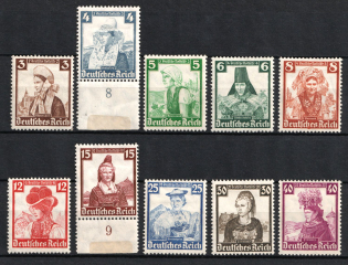 1935 Third Reich, Germany (Mi. 588 - 597, Full Set, CV $50)