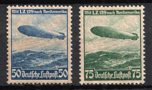 1936 Third Reich, Germany, Airmail (Mi. 606 x - 607 x, Full Set, CV $60)