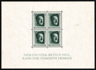 1937 Third Reich, Germany, Souvenir Sheet (Mi. Bl. 7, CV $30)