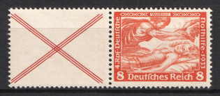 1933 8pf Third Reich, Germany, Wagner, Se-tenant, Zusammendrucke (Mi. W 51, CV $100, MNH)