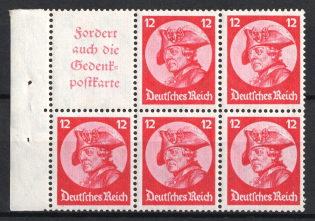 1933 Third Reich, Germany, Se-tenant, Zusammendrucke, Block (Mi. H-Bl. 75 B, CV $60)