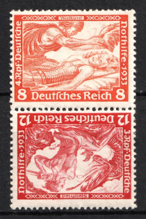 1933 Third Reich, Germany, Wagner, Tete-beche, Se-tenant, Zusammendrucke (Mi. SK 20, CV $70)