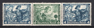 1933 Third Reich, Germany, Wagner, Se-tenant, Zusammendrucke (Mi. W 50, CV $40)