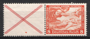 1933 8pf Third Reich, Germany, Wagner, Se-tenant, Zusammendrucke (Mi. W 51, CV $60)