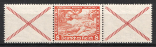 1933 8pf Third Reich, Germany, Wagner, Se-tenant, Zusammendrucke (Mi. W 52, CV $180)