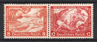 1933 Third Reich, Germany, Wagner, Se-tenant, Zusammendrucke (Mi. W 57, CV $40)