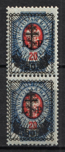 1919 90k on 20k West Army, Russia, Civil War, Pair (Russika 28, CV $90, MNH)