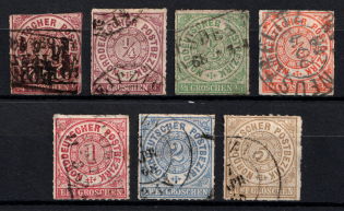 1868 North Germany, German States, Germany (Mi. 1 - 6, Full Set, Used, CV $55)