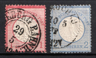 1872 German Empire, Small Breast Plate, Germany (Mi. 4, 5, Used, CV $40)